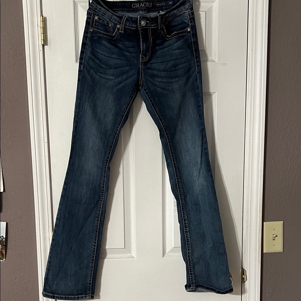 Grace in LA Women's Indigo Boot Cut Jeans